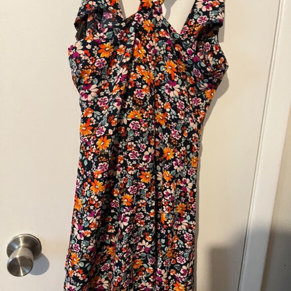 TRIXXI DRESS FLORAL PRINT V-NECK SZ Juniors/L - Picture 4 of 6
